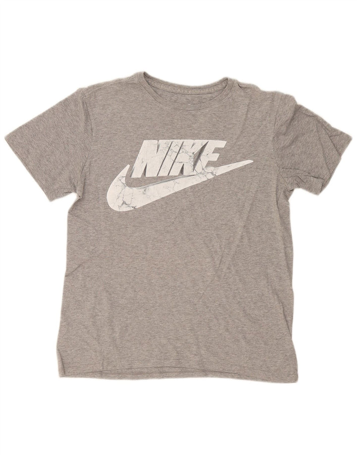 Nike Herre Athletic Cut Grafisk T-Shirt Top Lille Grå Flecked