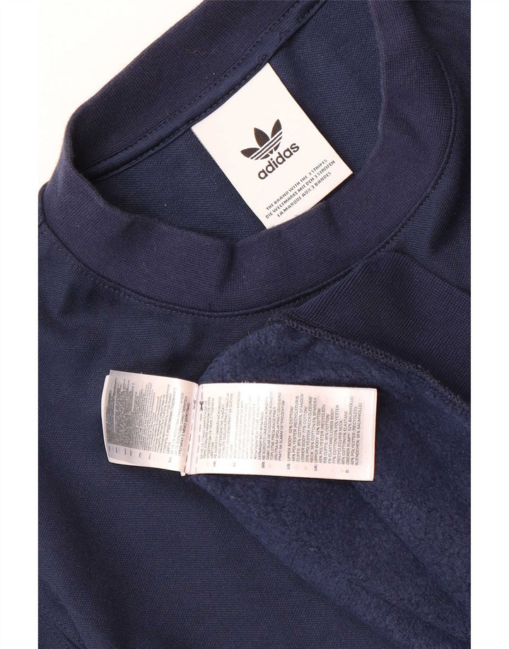 Adidas grafisk sweatshirt til mænd, lille marineblå bomuld