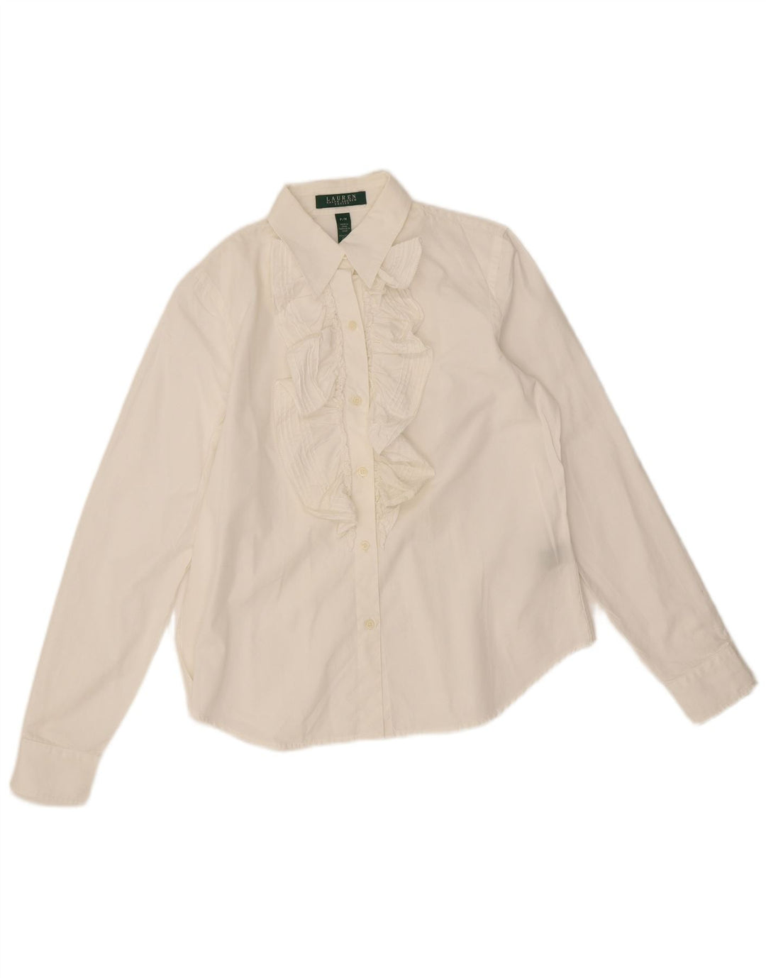 Ralph Lauren Dame Petite Langærmet skjorte UK 14 Medium White