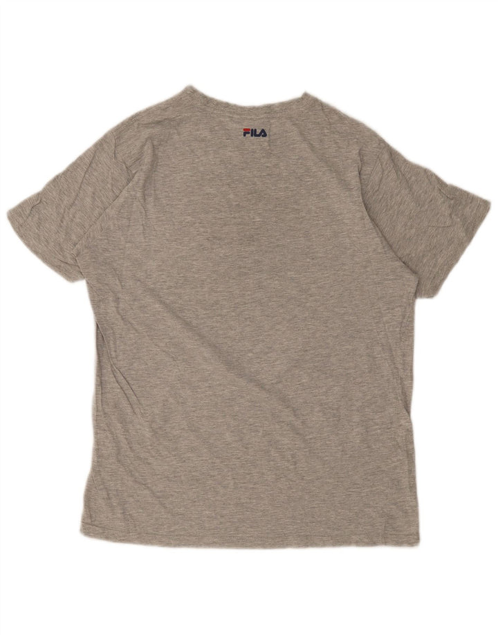 Fila Herre grafisk T-shirt Top Medium Grey Flecked