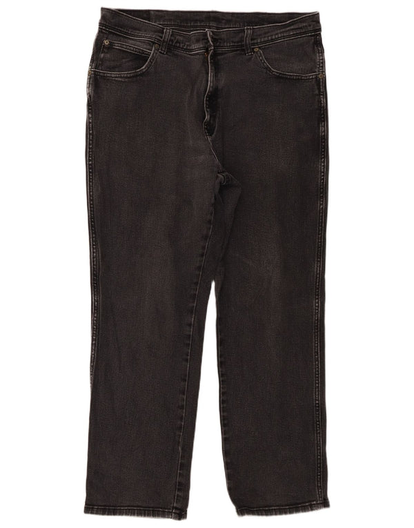 Wrangler Herre Regular Fit Straight Jeans W38 L30 Grå Bomuld