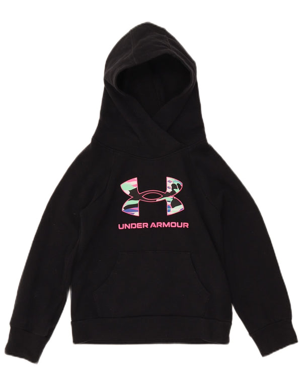 UNDER ARMOUR Piger Grafisk Loose Fit Hættetrøje Jumper 6-7 år XS Sort