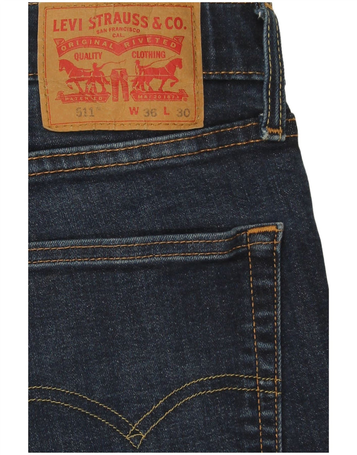 Levi's Herre 511 Slim Jeans W36 L30 Marineblå Bomuld