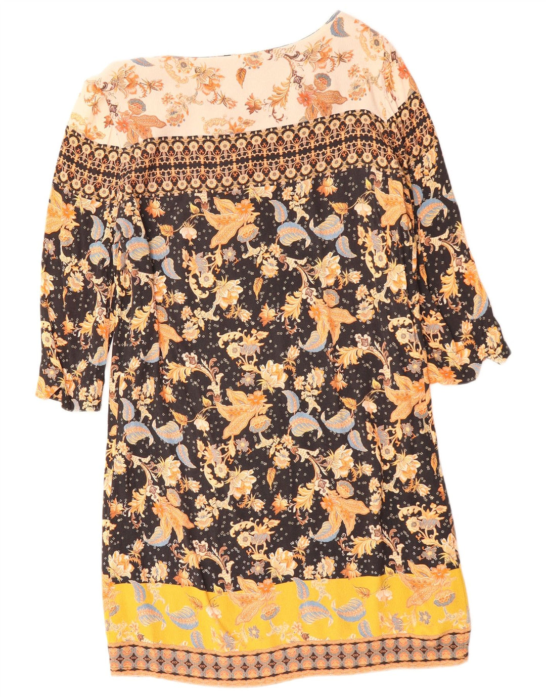 DESIGUAL Dame 3/4 ærmet Skift Kjole EU 42 Large Multicolored Floral