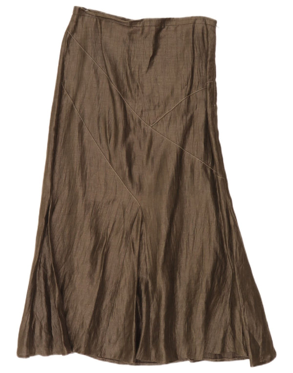 Gerry Weber Dame Højtalje Maxi Nederdel UK 10 Small W30 Khaki