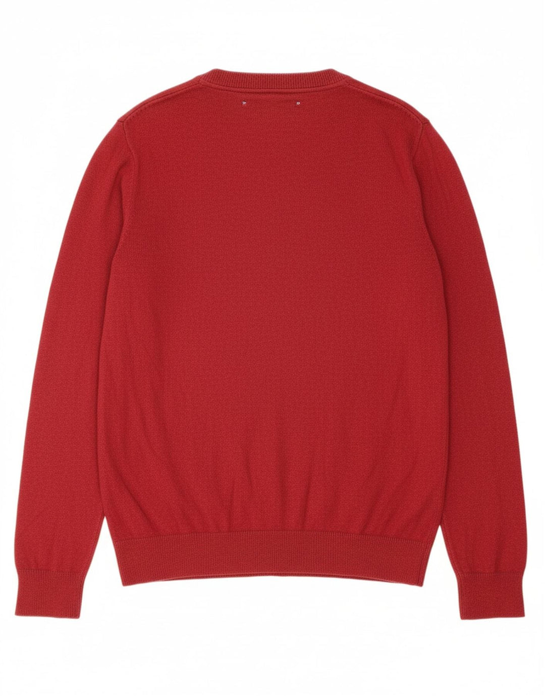 TOMMY HILFIGER Mens V-Neck Jumper Sweater Medium Red Cotton