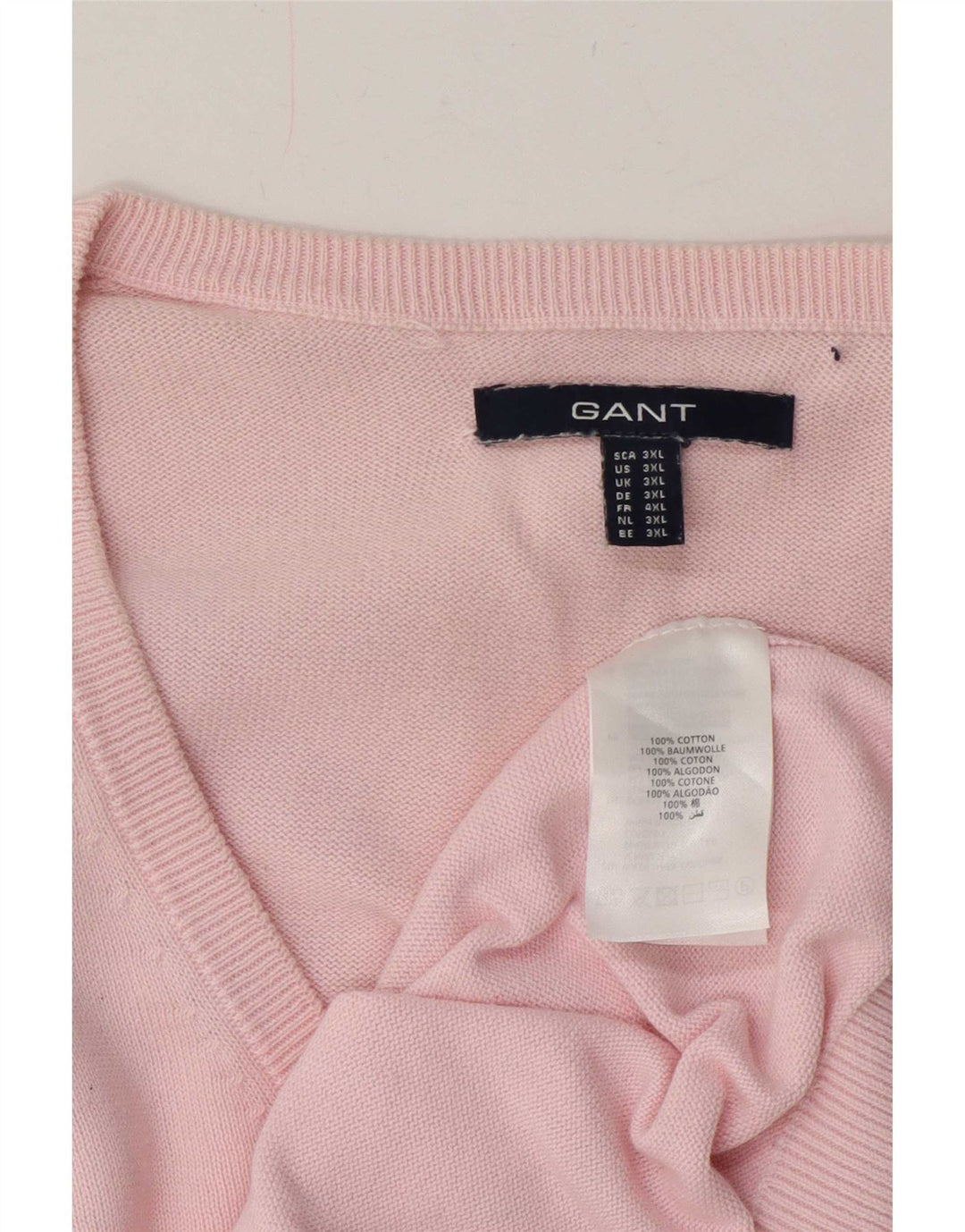 Gant Herre V-hals sweater 3XL Pink Bomuld