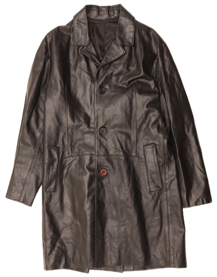 VINTAGE Læderfrakke til mænd UK 36 Lille sort læder