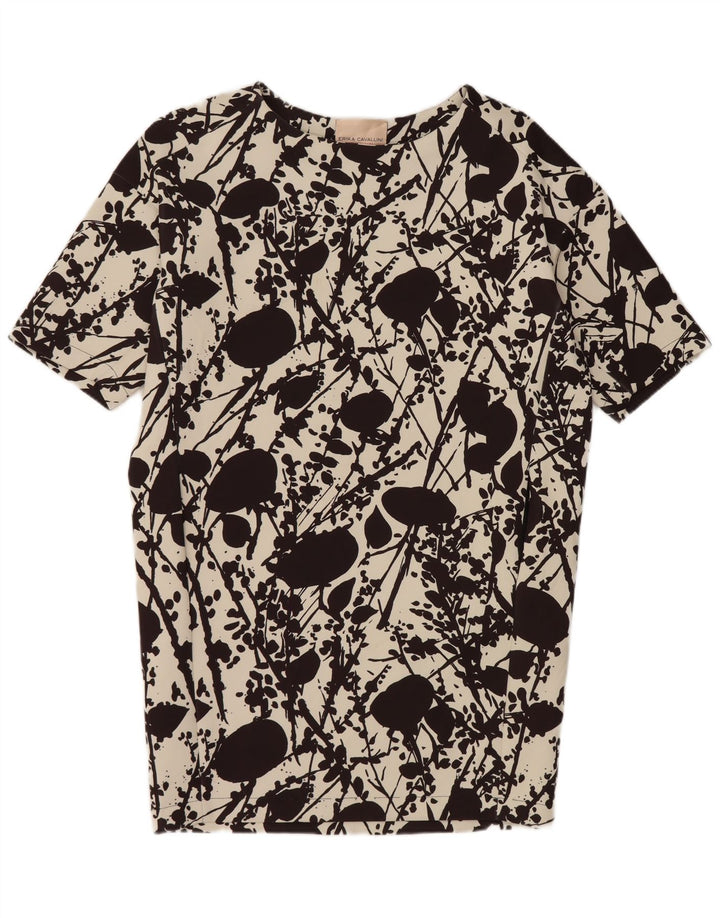 Erika Cavallini Kvinder Oversized Skift Kjole IT 40 Lille Sort Geometrisk