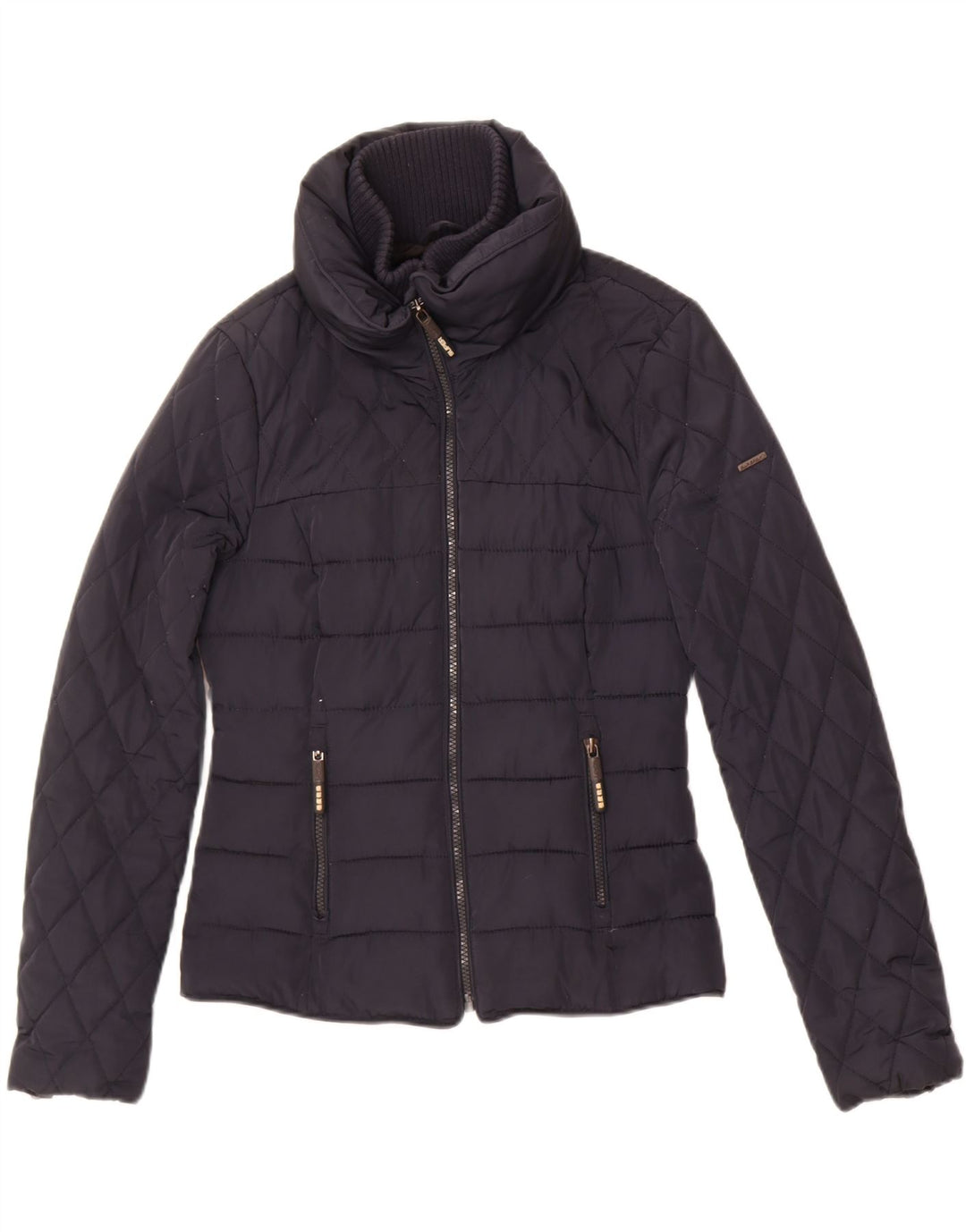 Superdry polstret jakke til kvinder UK 10 Lille marineblå polyester