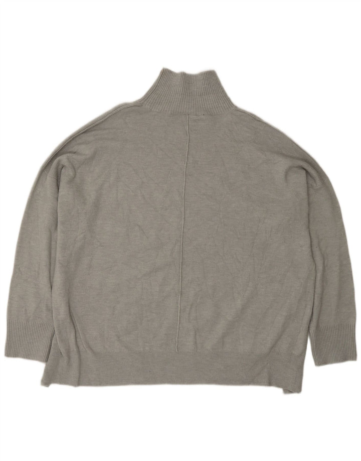 French Connection Dame Turtle Neck Jumper Sweater UK 14 Medium Grey