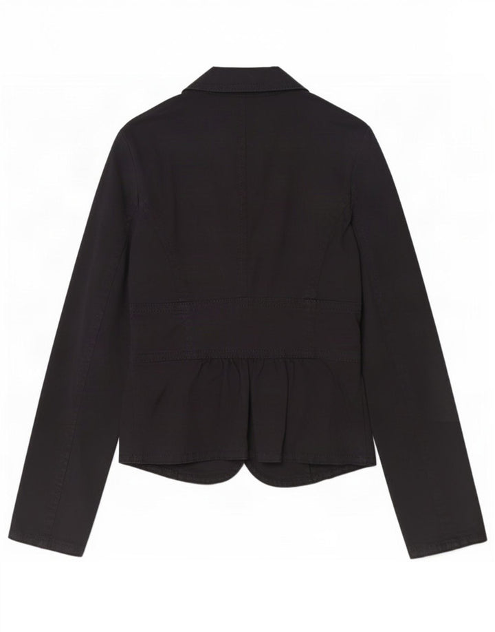 Sisley Womens Blazer Jacket IT 40 Small Black Cotton