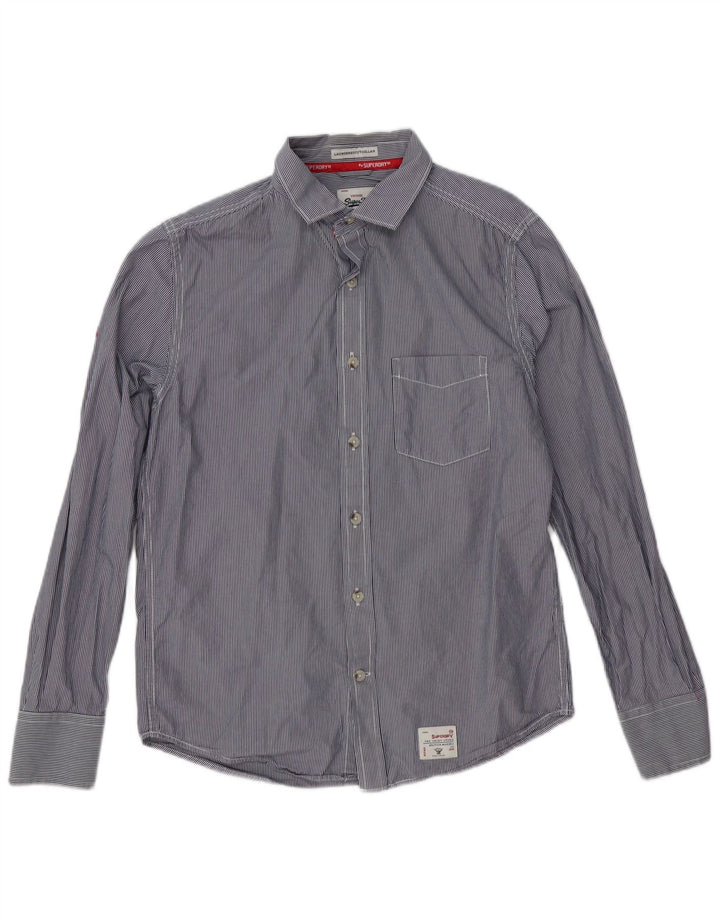 Superdry Boys Laundered Cut Collar Shirt 15-16 Years Large Navy Blue