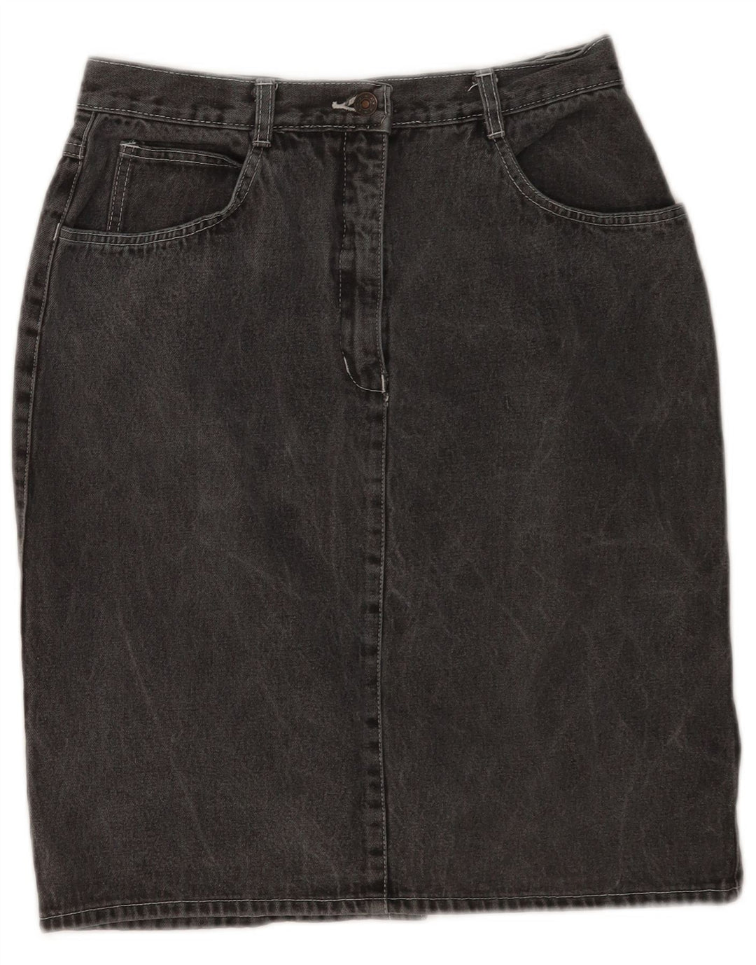 Vintage Dame Denim Nederdel IT 42 Medium W28 Grå Bomuld