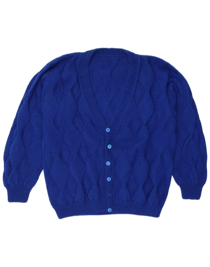 VINTAGE Herre cardigan sweater XL Blue Argyle/Diamond