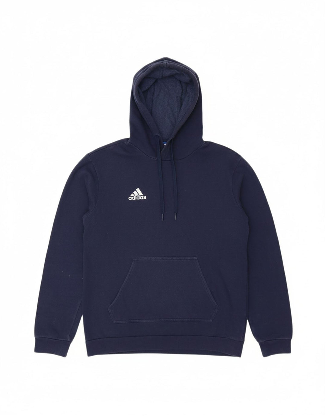 ADIDAS Mens Hoodie Jumper Small Navy Blue Cotton