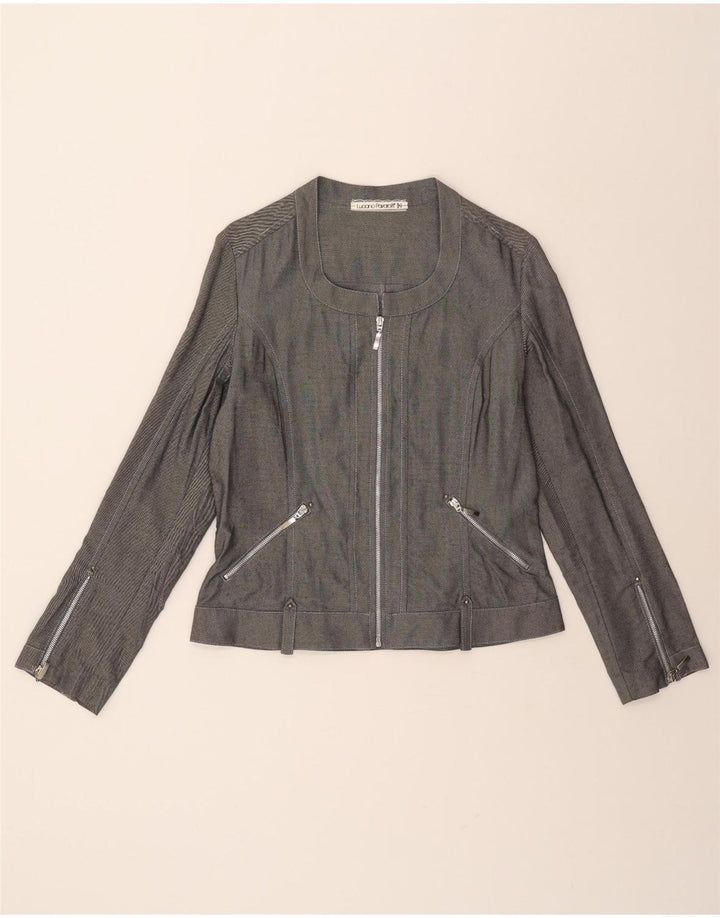 VINTAGE Womens Bomber Jacket IT 44 Medium Grey Cotton Vintage Vintage and Second-Hand Vintage from Messina Hembry 