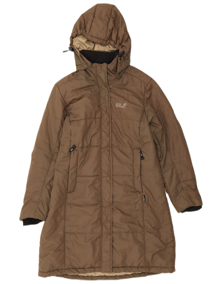 Jack Wolfskin Dame Hooded Polstret Frakke UK 16 Large Brown Polyester