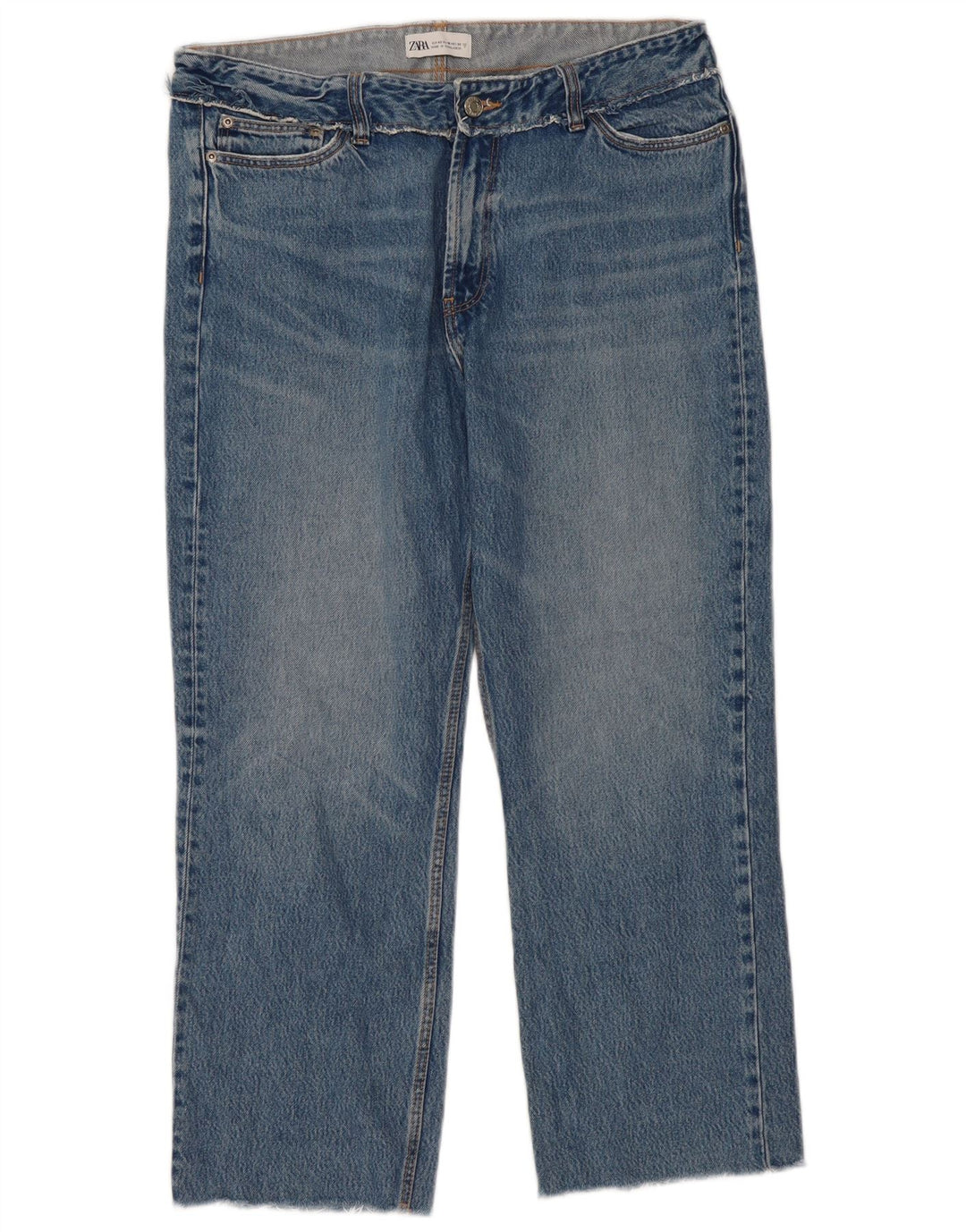 Zara Dame Straight Jeans EU 42 Large W32 L27 Blå