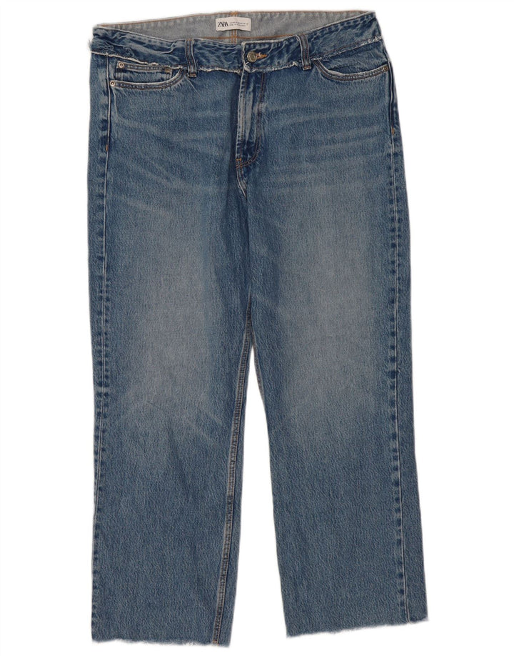 Zara Dame Straight Jeans EU 42 Large W32 L27 Blå
