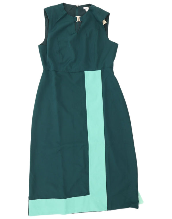 Principper Kvinders Ærmeløs Skede Kjole UK 16 Large Green Colourblock