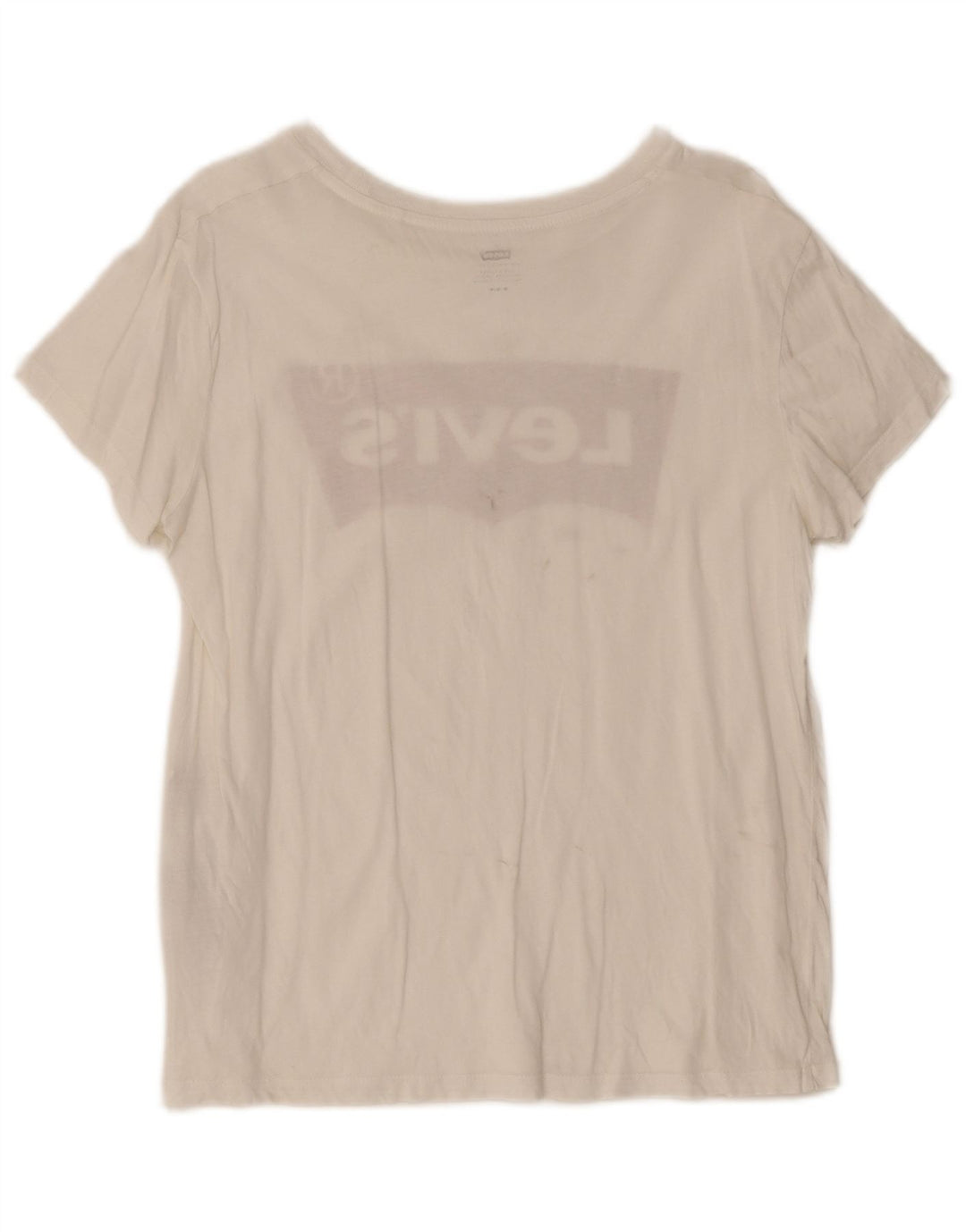Levi's Grafisk T-shirt top til kvinder UK 12 Medium hvid bomuld
