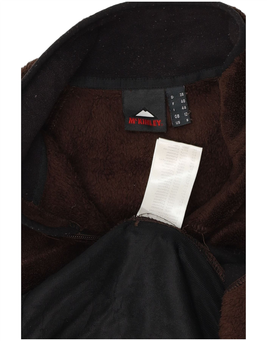 McKinley Dame grafisk fleecejakke UK 12 Medium Brown Colourblock