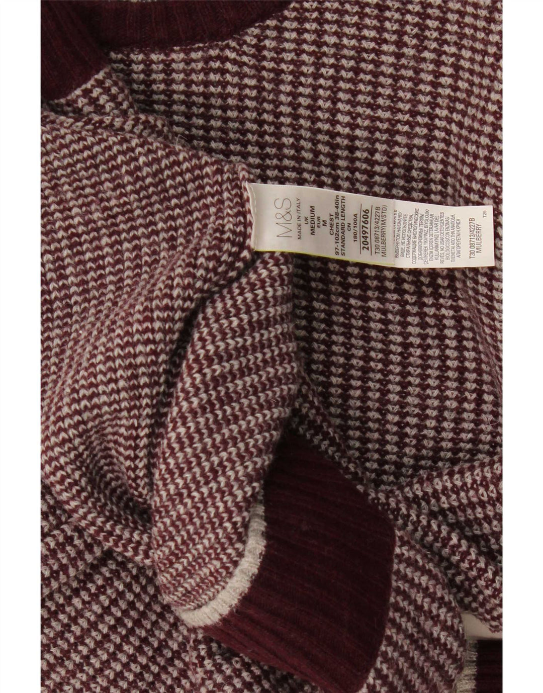 Marks & Spencer Herretrøjetrøje med rund hals Medium Bourgogneuld