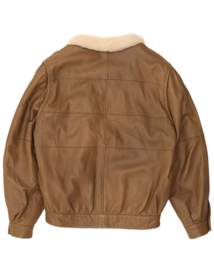 Aicad Dame Oversized Læderjakke IT 44 Medium Brun