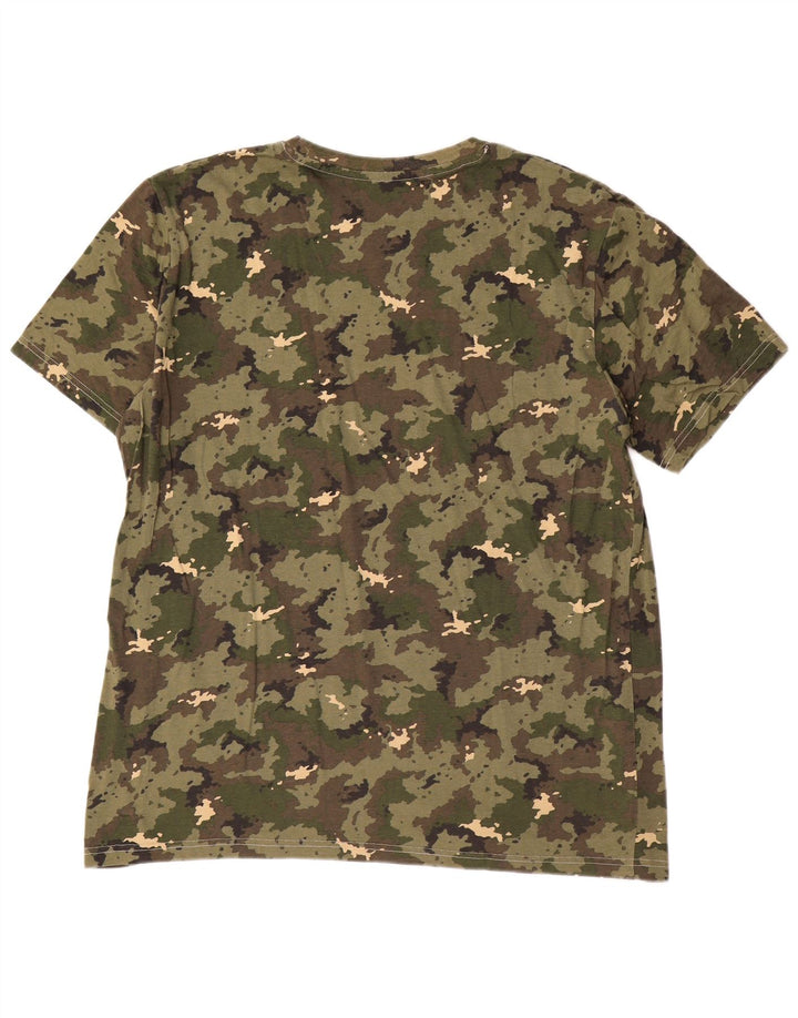 Decathlon Herre T-Shirt Top XL Khaki Camouflage