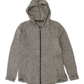 EDDIE BAUER Womens Zip Hoodie Sweater UK 12 Medium Grey Flecked Polyester Vintage Eddie Bauer and Second-Hand Eddie Bauer from Messina Hembry 