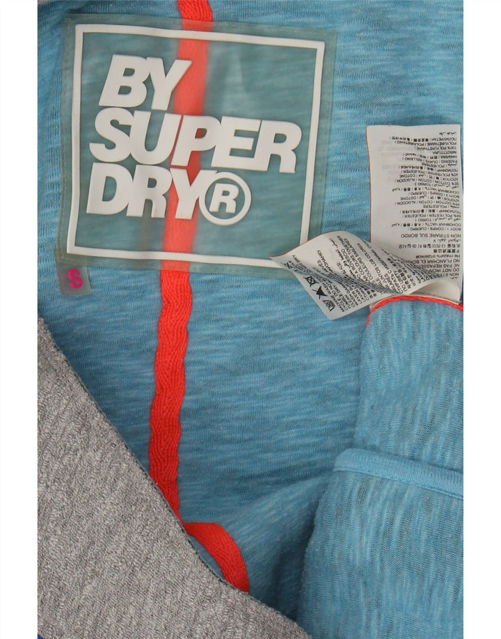 SUPERDRY hættetrøje til kvinder med lynlås UK 10 Lille grå polyester