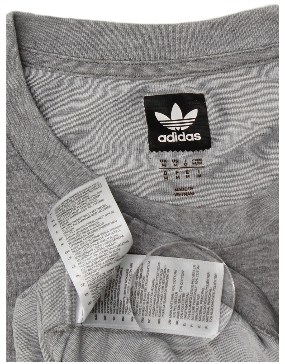 Adidas T-shirt top mellem grå bomuld til mænd