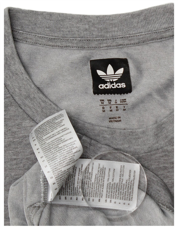 Adidas T-shirt top mellem grå bomuld til mænd