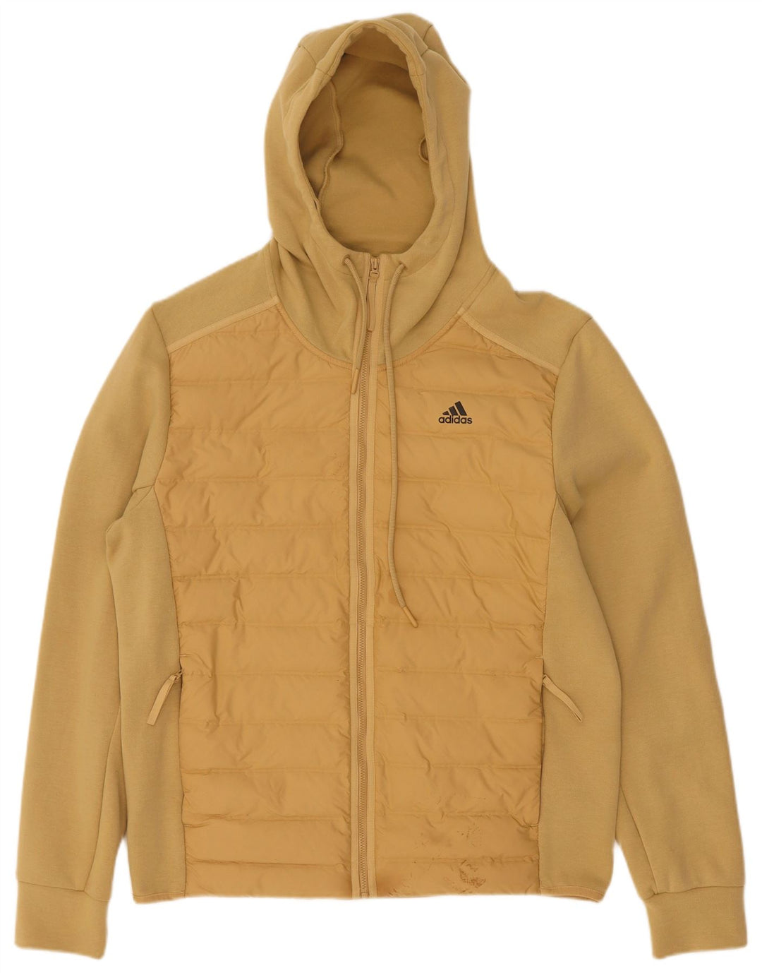 Adidas Herre Hooded Bomber Jacket UK 38 Medium Beige Bomuld