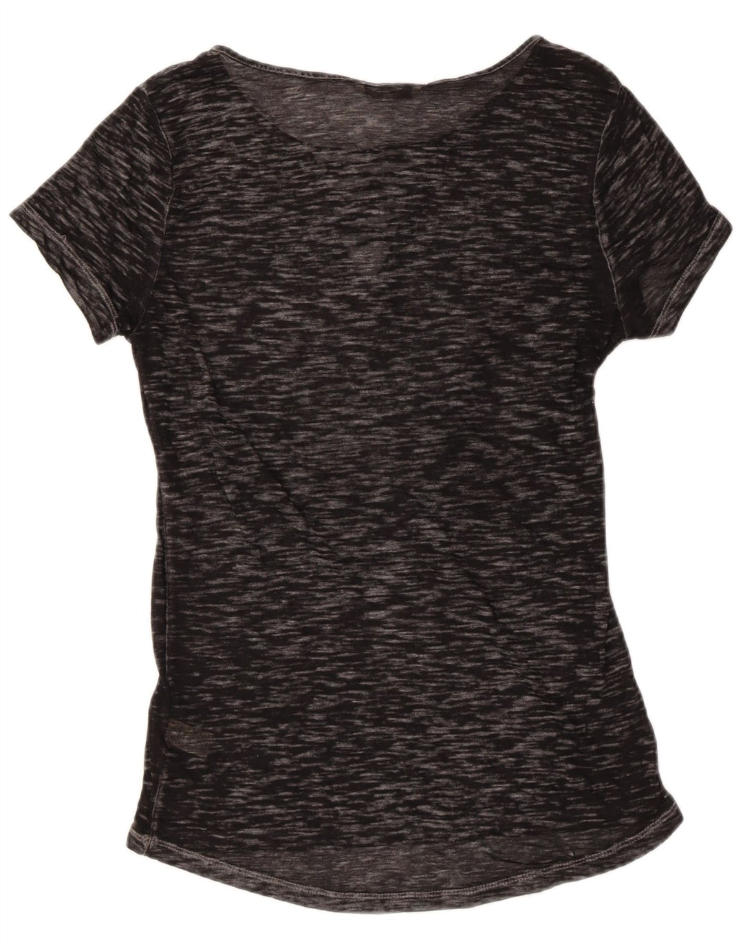 BKE Dame Se Through T-Shirt Top UK 10 Small Black Flecked Bomuld