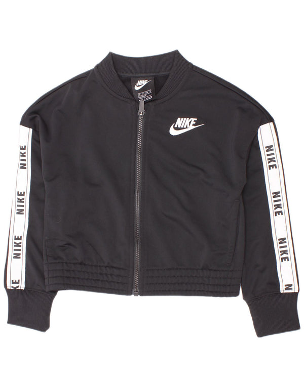 Nike piger grafisk træningsdragt topjakke 6-7 år XS Sort Colourblock
