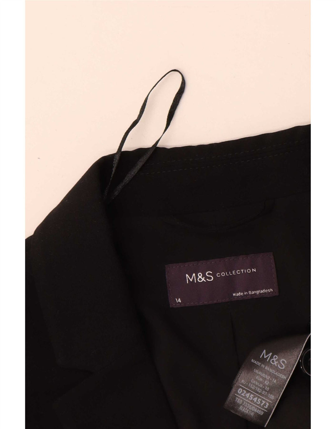 Marks & Spencer Dame 1-knaps blazerjakke UK 14 Stor sort polyester