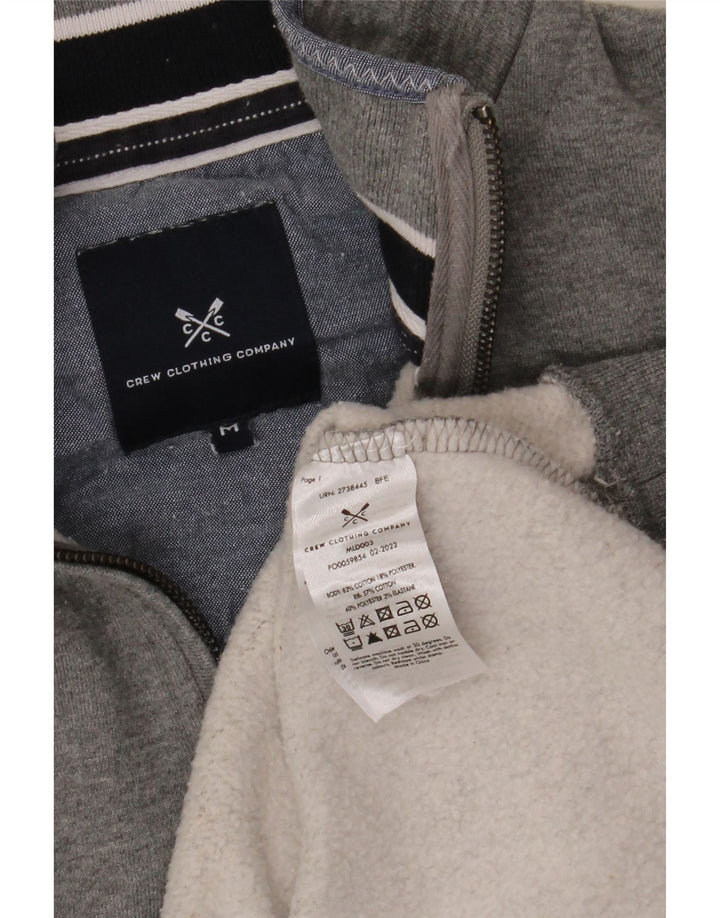 CREW TØJ Herre Zip Neck Sweatshirt Jumper Medium Grå Bomuld