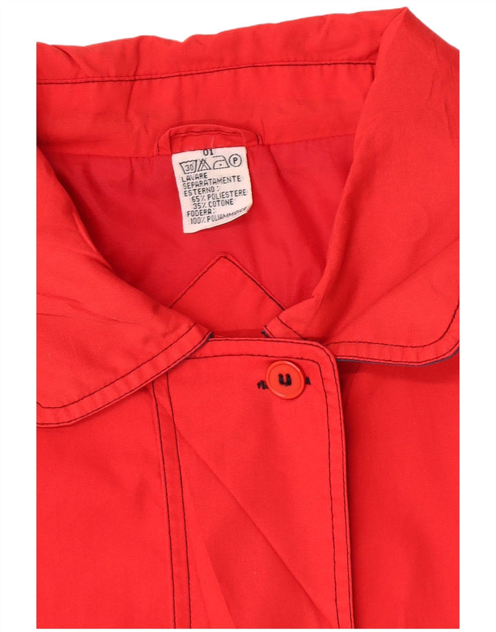 Vintage Kvinder Utility Jacket UK 18 XL Rød Polyester