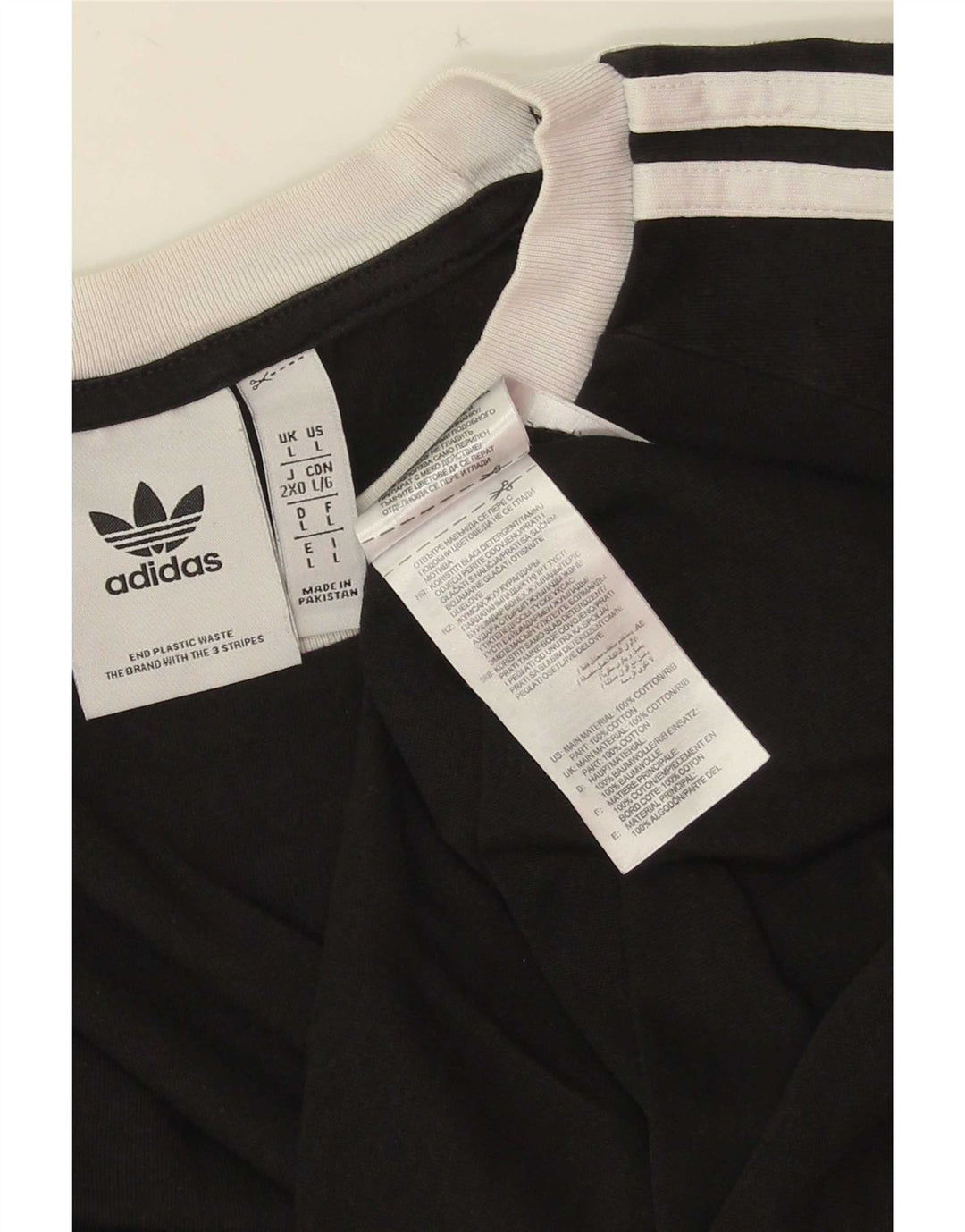 Adidas Herre T-Shirt Top Stor Sort Bomuld