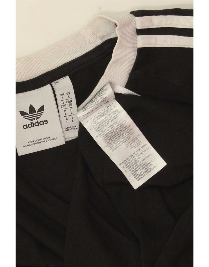 Adidas Herre T-Shirt Top Stor Sort Bomuld