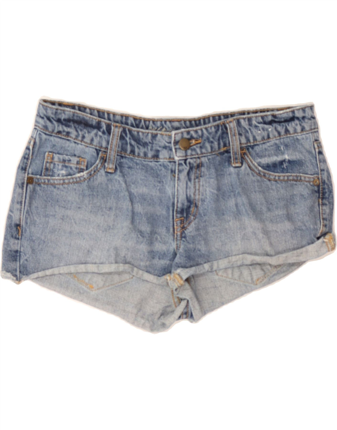 MOSSIMO Womens Mid Rise Denim Hot Pants US 8 Medium W32 Blue Cotton Vintage Mossimo and Second-Hand Mossimo from Messina Hembry 