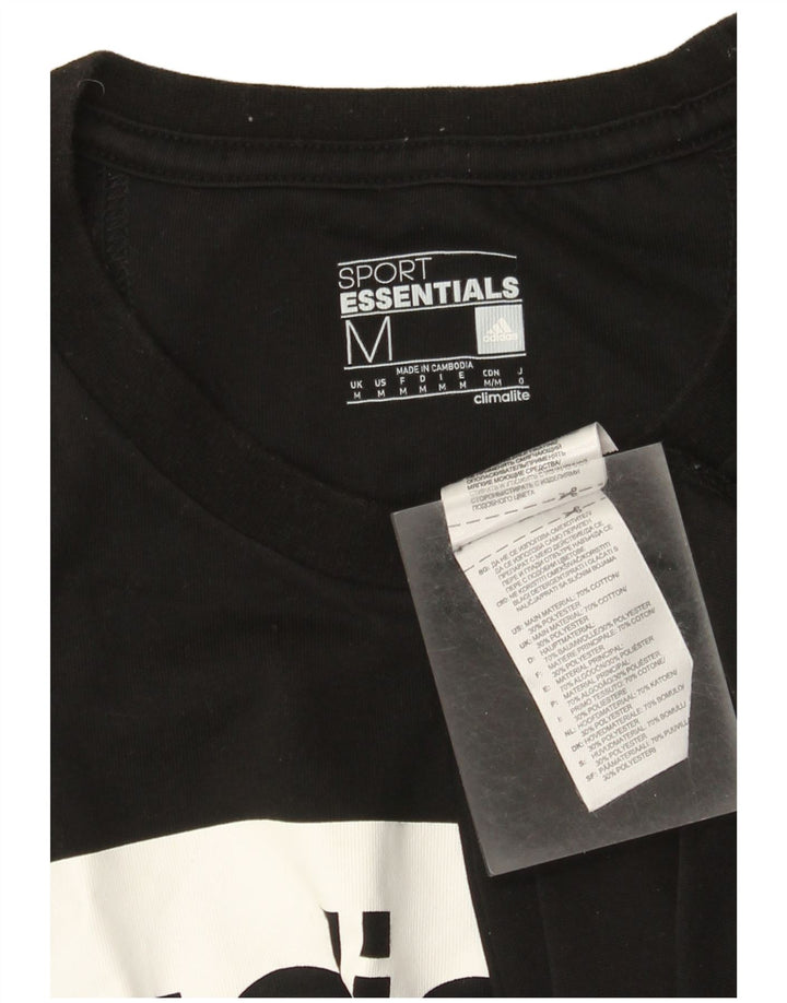 Adidas Herre Climalite grafisk T-shirt top mellem sort bomuld