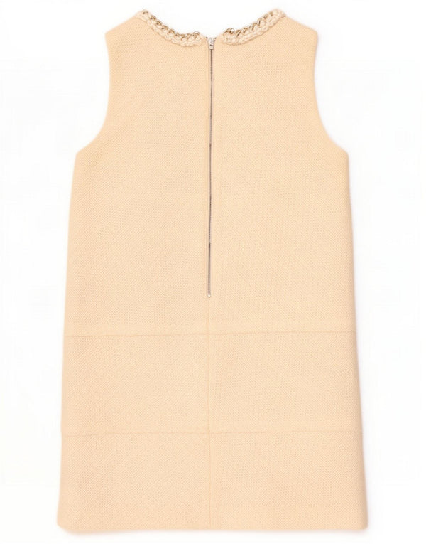 Elisabetta Franchi Dame Ærmeløs Skift Kjole IT 42 Medium Beige Akryl