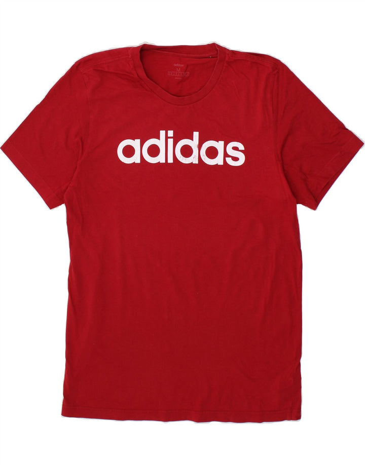ADIDAS Mens Graphic T-Shirt Top Medium Red Cotton Vintage Adidas and Second-Hand Adidas from Messina Hembry 