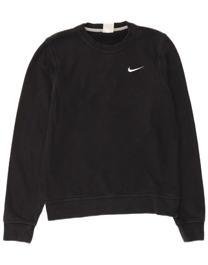Nike Dame Sweatshirt Jumper UK 10 Small Black Bomuld