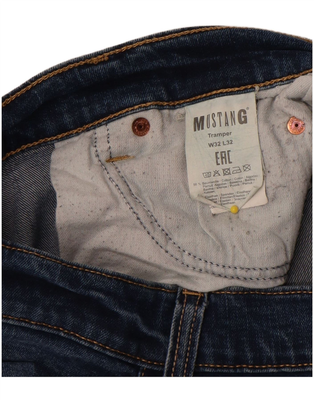 Mustang Dame Tramper Slim Jeans W32 L32 Blå Bomuld