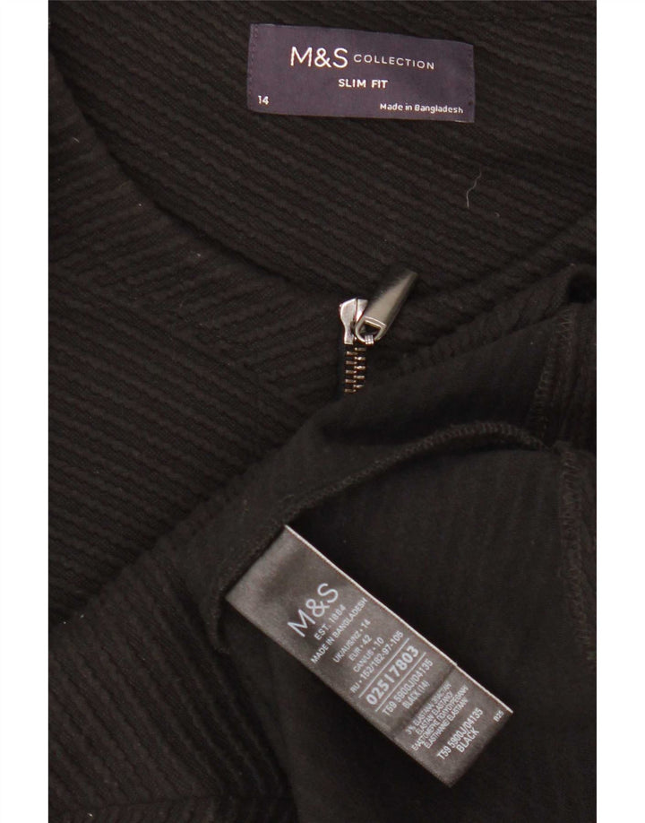 Marks & Spencer Dame Crop Full Zip Blazer Jacket UK 14 Medium Black