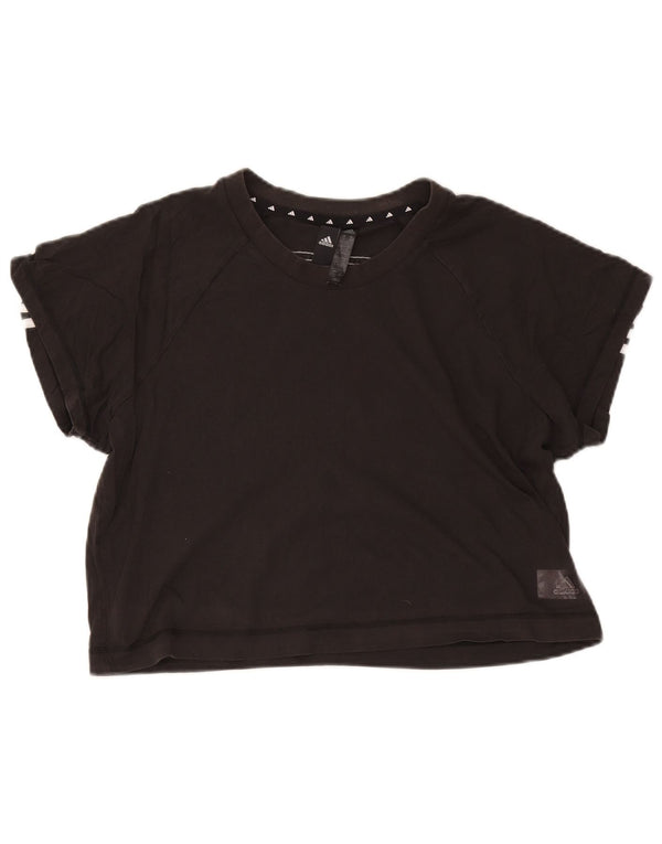 Adidas Womens Crop T-Shirt Top UK 24/26 2XL Sort